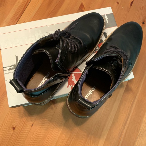 Man vegan leather black boots with zipper. New - Picture 5 of 8